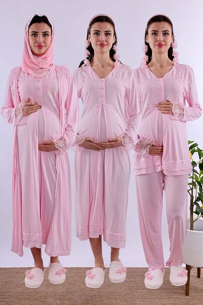 ByLohusa Effortt Pink Hijab Pregnant Maternity Set Byl2T24262