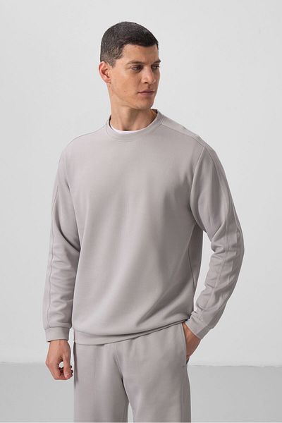 TOMMY LIFE Ανδρική αθλητική φόρμα Oversize με υφή πέτρινη επιφάνεια - 85275