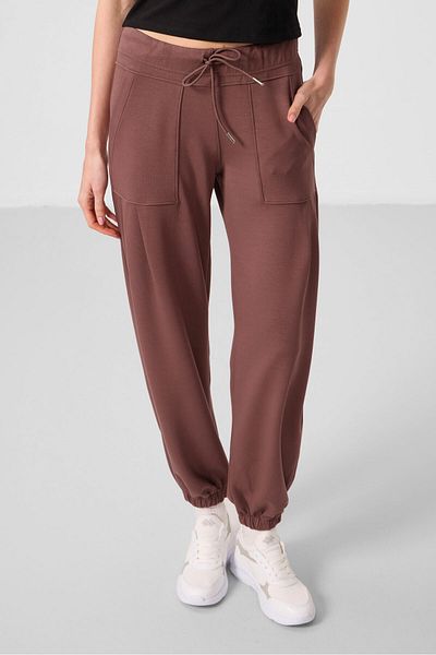 TOMMY LIFE Brown Soft Textured Pocket Detailed Comfortable Form Women's Trousers - 94672