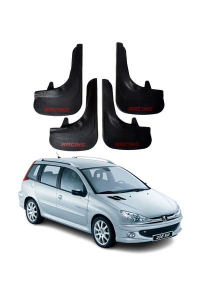 SONİKON LİNE Peugeot 206 Stw Compatible with All Cases Racing Written 4-Piece Dust Cover Mudguard Mudguard Modified