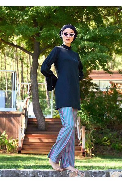 Mayovera Closed Swimsuit - Single Pantalon - Green Pink