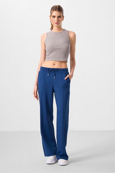 TOMMY LIFE Parlament Women's Palazzo Trousers with Soft Textured Pockets and Front Seam Detail - 94670