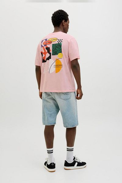 Jack & Jones Men's Chest and Back Printed T-Shirt - Fold