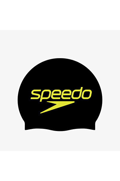 SPEEDO Slogan Print Silicone Unisex Siyah Havuz Bonesi