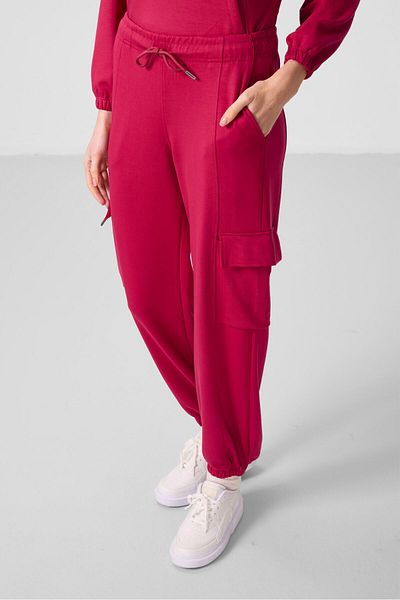 TOMMY LIFE Red Soft Textured Oversize Women's Tracksuit - 95351
