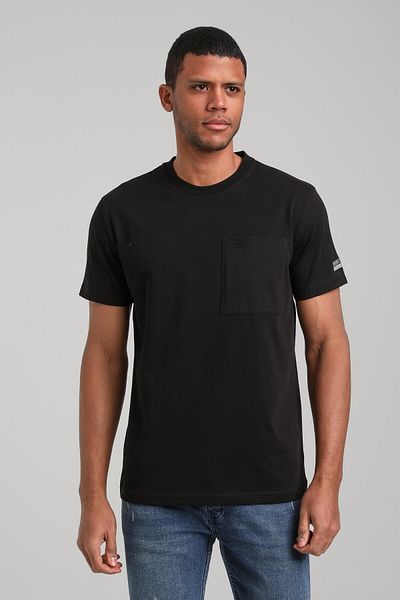 NEW WORLD POLO Crew Neck Black Slim Fit T-Shirt 24Ssm20273