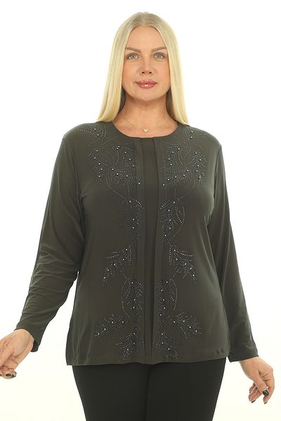 TRENDSE Stylish Jewelled Beaded Blouse for Mother - Evening Dress Mother's Blouse