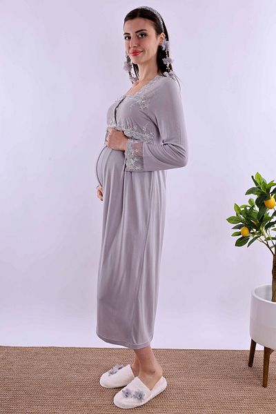 ByLohusa Effortt Gray Maternity Nightgown Byl 224042
