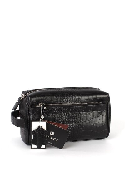 Aka Deri Timsah Siyah El Çantası 202 12