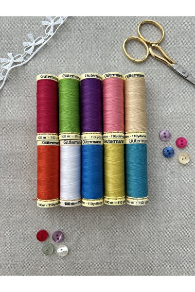 goblenkanaviçe Gutermann Dikiş İpliği Ana Renkler Seti 10 Adet