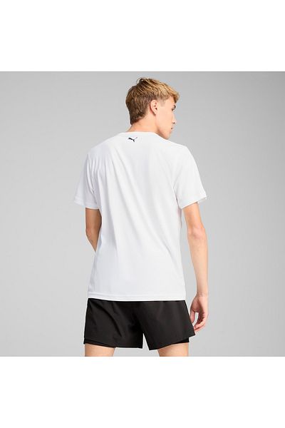 Puma Графика Илюстрация на бягащ мъж Erkek Beyaz T-Shirt