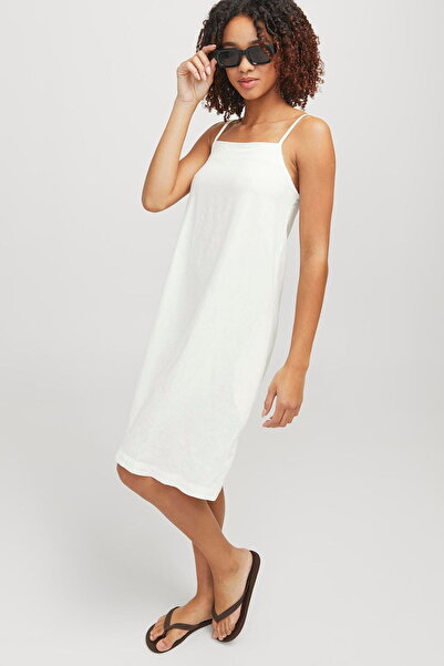 Jack & Jones Women's Square Neck Strappy Linen Blend Dress - Breeze