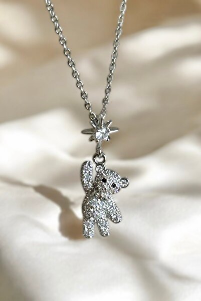 Elifsu Jewelry يتأرجح قلادة الدب الصلب