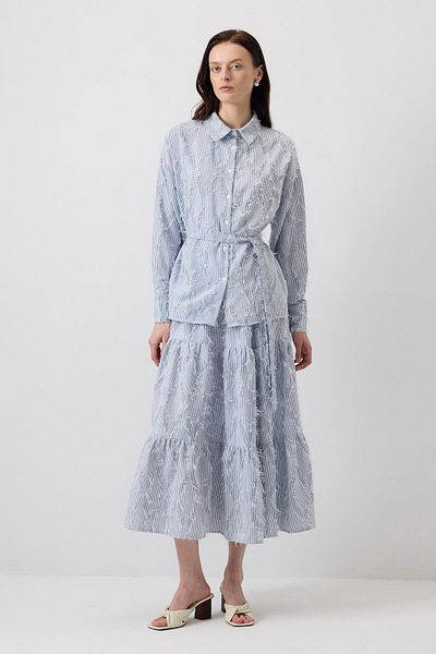 Touché Privé Tasseled Shirt Skirt Set