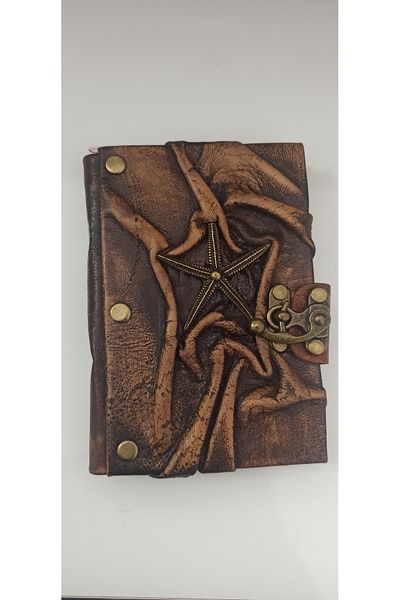 MATRUŞKA DERİ SANAT TASARIM Handmade Real Leather Hardcover Diary Notebook (Medium Size)