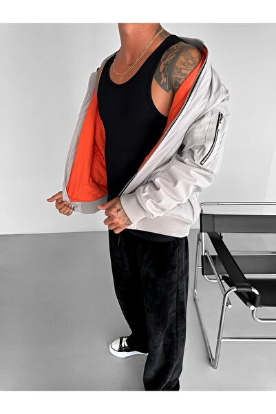 ablukaonline Men's Basic Bomber Jacket Gray