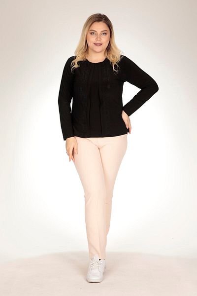 TRENDSE Mother's Blouse, Stoned Sandy Fabric Pearl βραδινό φόρεμα μπλούζα