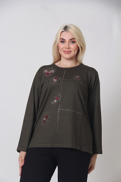 TRENDSE Mother Blouse Embroidered Plus Size Bead-stone Viscose Fabric