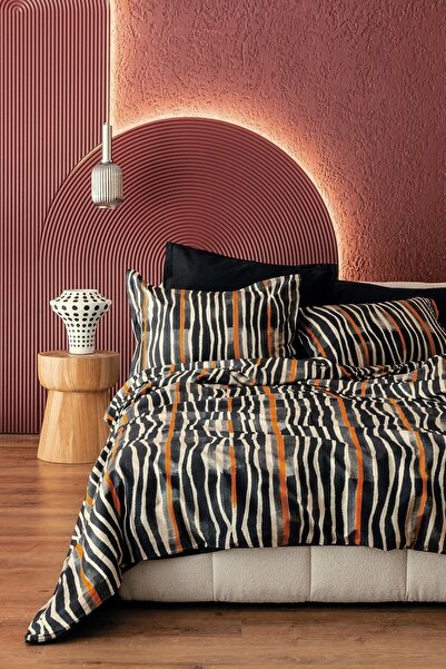 İssimo Home Zephra 210 TC (83 Tel) طقم غطاء لحاف مزدوج من القطن والساتان الرقمي