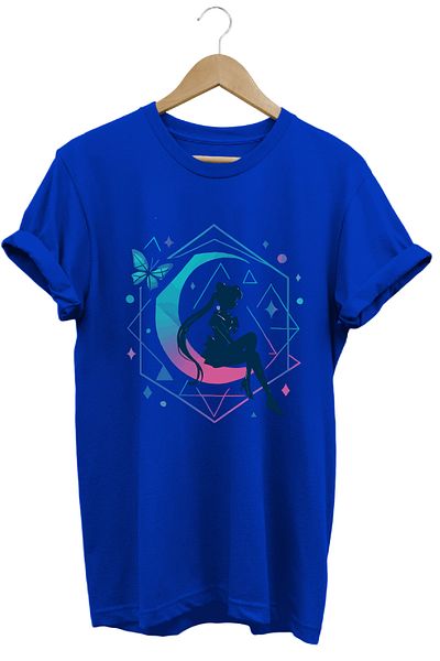 remonz Tricou cu imprimeu Anime Sailor Moon Usagi Tsukino pentru femei, 100% bumbac, cu croiala normală, cu decolteu