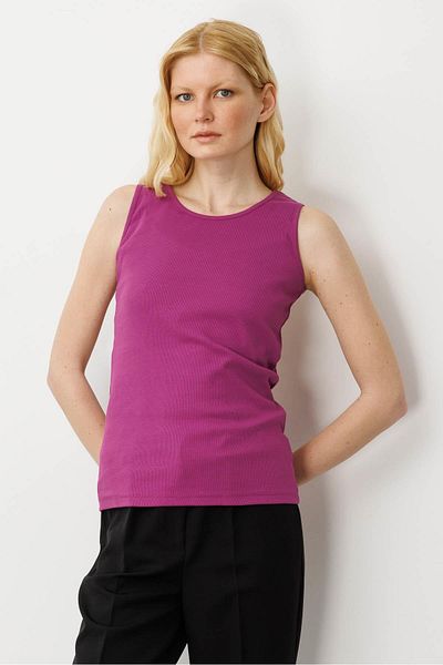 Desen Triko Tricou de damă cu gâtul în formă de camisole din bumbac