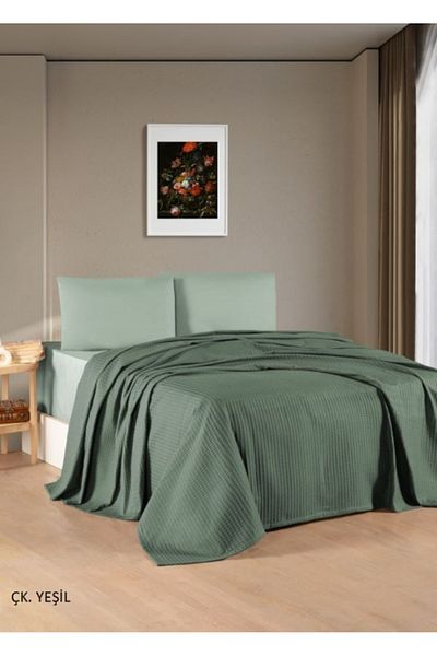 Kristal By Taç Crystal Cotton Double Pique Set Cotton Fitted Sheet (+30Cm Depth)