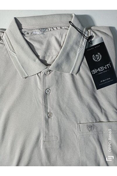 SİMENTİ великий розмір з кишенями та коміром, бавовняна футболка з короткими рукавами