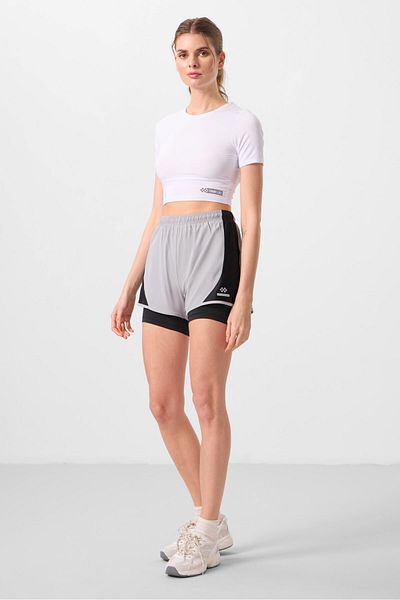 TOMMY LIFE Stone Hidden Pocket Zippered Standard Fit Women's Leggings Shorts - 91015