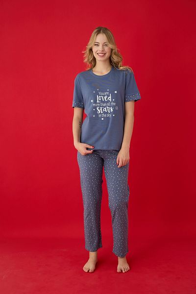 Lavint Homewear Star Patterned Cotton Lycra Pajama Set