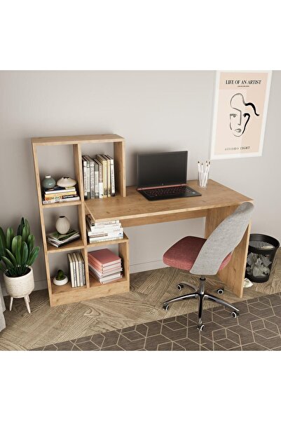 Bimossa Dustin Kitaplıklı Çalışma Masası Sepet