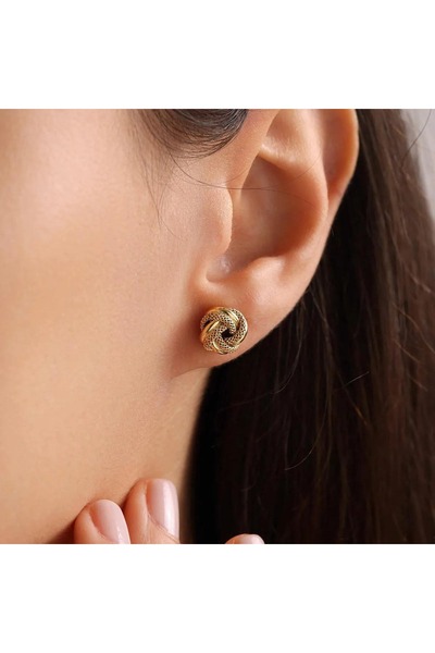 Bayar Gold 14 Ayar Altın Mini Gül TEKLİ Küpe