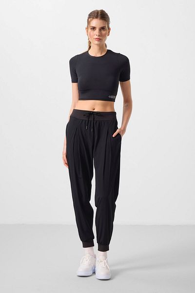 TOMMY LIFE Black Pocket Standard Fit Women's Trousers - 94677