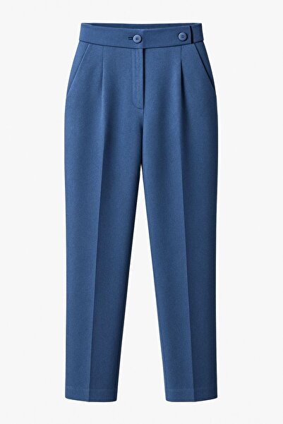 Mizalle Tek Pile Indigo Mavi Havuç Pantolon