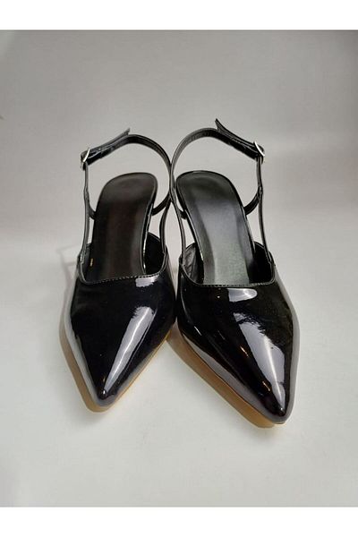 Gökhan Talay Clara Black Patent Leather Medium Heel (8 cm) Classic Heeled Shoes