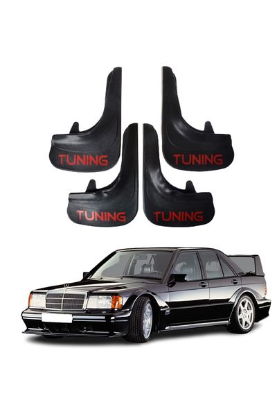 SONİKON LİNE Mercedes 190 E Compatible Tuning Written 4-Piece Dust Cover Mudguard Mudguard Modified