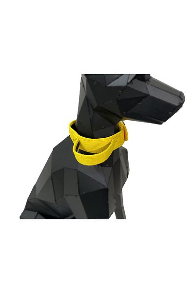 Tasma Market Soft Textured Column Dog Collar with Yellow Handles Dog Tactical Neck Collar
