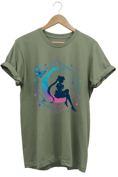 remonz Anime Sailor Moon Usagi Tsukino Γυναικείο μπλουζάκι με στάμπα 100% βαμβάκι με κανονική εφαρμογή
