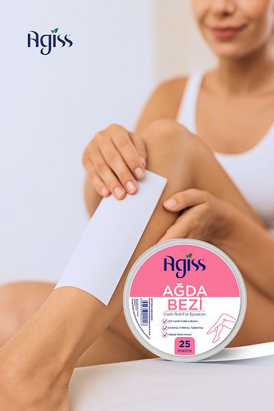 AGISS Waxing Application Cloth for All Skin 25 Meters Waxing Tape in Roll Form 3 Pieces