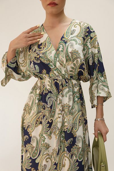 AURRARİ Rochie cu model crem verde