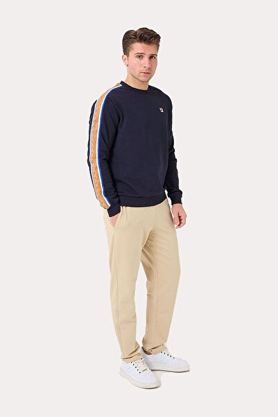 Fila Ανδρικό φούτερ με λαιμόκοψη με πλεξούδα λεπτομέρεια TM 411156