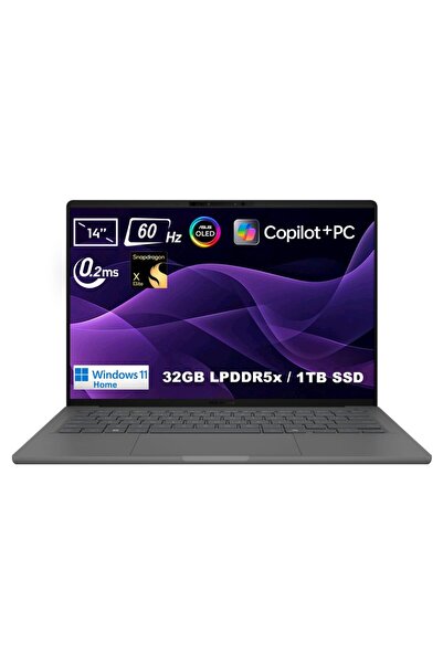 ASUS Zenbook A14 UX3407RA-QD057W Qualcomm Snapdragon X Elite X1E 78 100 32GB 1TB SSD 14"OLED Win11
