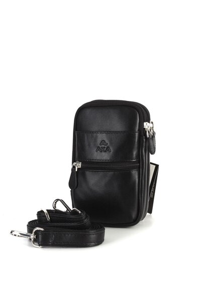 Aka Deri Siyah El Ve Omuz Çantası 345 1