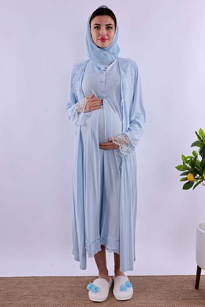 ByLohusa Effortt Blue Hijab Maternity Maternity Set Byl2T24262