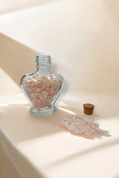 Elifsu Jewelry Kalpli Cam Şişe Pembe Kuvars Kırıktaş