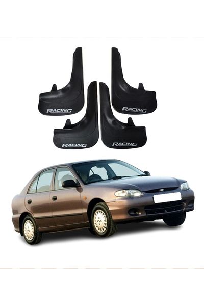 SONİKON LİNE Hyundai Accent Egg Case Compatible Racing Written 4-Piece Dust Cover Mudguard Mudguard Modified