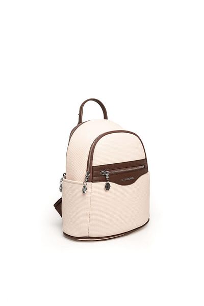 Silver Polo Ασημί & Polo Beige - Καφέ SP1161 Γυναικείο σακίδιο πλάτης