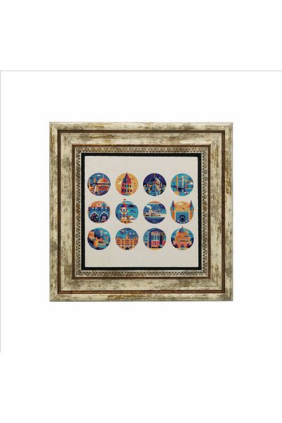 Sadrazam Tablou din piatră naturală imprimată Istanbul (25 X 25 KRT-55)