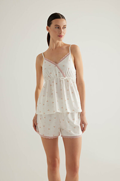 Hays Kadın Pamuklu V Yaka Dantel Detaylı Büzgülü Atlet