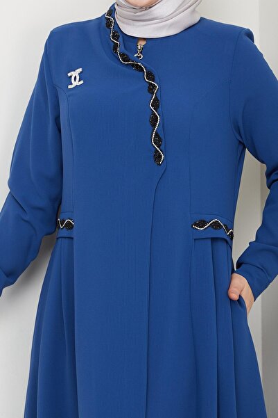 InStyle Брошка з каменями у вигляді бджілих стільників, деталі, блакитний фартух