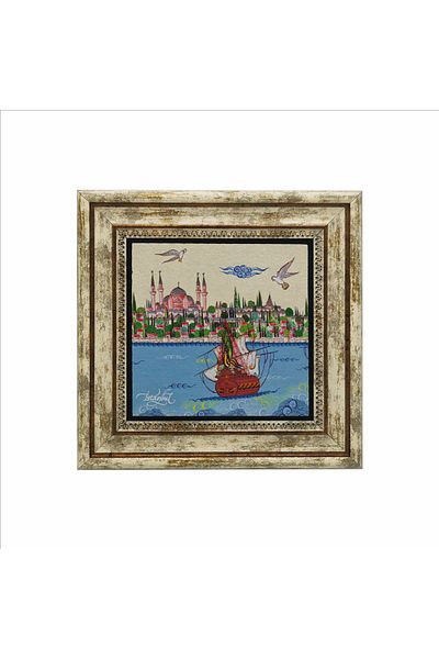 Sadrazam Tablou din piatră naturală imprimat Moscheea Hagia Sofia (25 X 25 KRT-8)